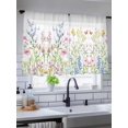thumbnail image 3 of Sheer Curtains 54 Inches Long, Spring Floral Light Filtering Window Curtains for Living Room/Bedroom, Colorful Watercolor Botanical Summer Rod Pocket Voile Sheer Curtain Drapes, 52"W x 54"L, 2 Panels, 3 of 8