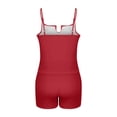 thumbnail image 5 of asdoklhq Bathing Suit Tankini Swimsuits Floral Women's Oversized Casual Solid Color Split Tank Top with Chest Cushion Swimsuit Set Red 5X, 5 of 6