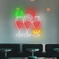 thumbnail image 3 of Craftnamesign Wine Glass Christmas LED Sign, Christmas Decor, Wine Bar Wall Sign, 3 of 5