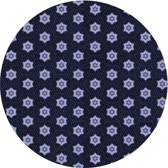 Ahgly Company Indoor Round Patterned Night Blue Area Rugs, 5' Round