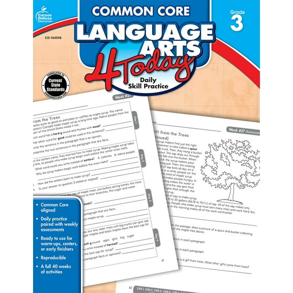 Pre-Owned Common Core Language Arts 4 Today, Grade 3: Daily Skill Practice Volume 3 (Paperback) 1624426069 9781624426063