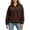Brown, variant on AKOEE Quarter Zip Pullover Womens Fleece Fuzzy Sweater Loose Long Sleeve Casual Warm Plain Sweatshirts Winter (M, Blue)