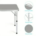 thumbnail image 6 of Heavy-Duty Aluminum Folding Table 23.62×31.5×27.56in, A‑Frame, Lightweight, for Camping Picnic BBQ Indoor Outdoor White/Grey, 6 of 12
