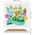 thumbnail image 2 of GZHJMY Square Drink Coasters, 6 Pcs Spring Elements Flower Leaf Absorbent Ceramic Coffee Coasters for Drinks with Cork Base Housewarming Gift for Home Decor, 2 of 6