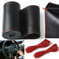 thumbnail image 3 of DIY Anti Slip Leather Car Steering Wheel Cover Universal Leather Car Steering Wheel Stitch on Wrap Cover, with Thread and Needle, 3 of 12