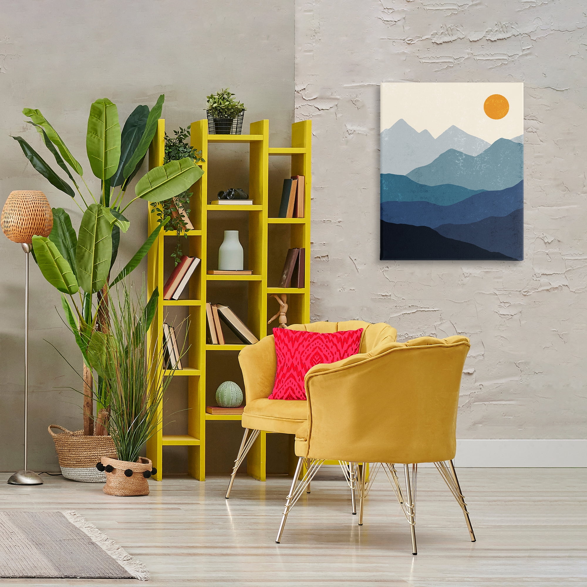 Stupell Industries The Dawn Over Mountains Abstract Painting Wrapped Canvas Art Print Wall Art, 24 x 30