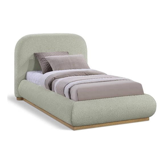 Pemberly Row Modern / Contemporary Mint Soft Fabric Twin Bed