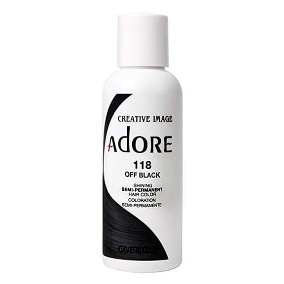 Off Black Semi-Permanent Haircolor # 118 by Adore, 4 Oz