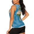 thumbnail image 3 of Fotbe Earth View World Map Womens Loose Fit Casual Flowy Slim-Fit Tank Tops Athletic Round Neck Trendy Sleeveless Summer Tops for Gym and Yoga-Medium, 3 of 9