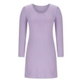 thumbnail image 4 of hotojiny Women's Plus Size Nightgowns Plain Long Sleeve Sleep Shirts Comfy Soft Pleated Nightshirt Pajama Sleep Dress Sleepwear XL-5Xl, 4 of 7