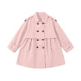 thumbnail image 6 of Sevevn Girls Double Breasted Trench Coat Lapel Collar Epaulet Ruffle Hem Windproof Casual Kids Outerwear Jacket, 6 of 6