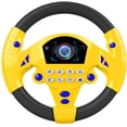 thumbnail image 1 of Volante de juguete con luces y música, simulación electrónica, volante de juguete, simulador de conducción, asiento de coche, juguete de educación temprana para bebés y niños pequeños, color negro y amarillo brillar Electrónica, 1 of 4
