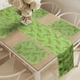 thumbnail image 2 of Ambesonne Jazz Music Table Runner & Placemats, Saxophones on Green, Placemat 4 pcs + Runner 14"x90", Green Yellow Brown, 2 of 2