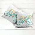thumbnail image 2 of Ambesonne Summer Throw Pillow Cover 2 Pack, Blue Bike with Flowers, 18", Turquoise Yellow, 2 of 6