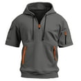 thumbnail image 5 of Men's Lightweight Hooded T Shirt Short Sleeve Summer Casual Breathable Plain Sports Top with Pockets Comfortable Leisure Wear for Daily Outfits, 5 of 5