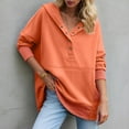 thumbnail image 2 of vigerkar Women's Casual Long Sleeve Sweatshirt Loose Henley Neck Pullover Tunic Tops Fashion Outfits (Orange, XL), 2 of 9