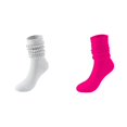 thumbnail image 1 of 2 Pack(Hot Pink 1PCS & Dark Gray 1PCS) Multipack Slouch Socks Women Thigh High Boot Socks Soft Scrunch Socks, 1 of 3
