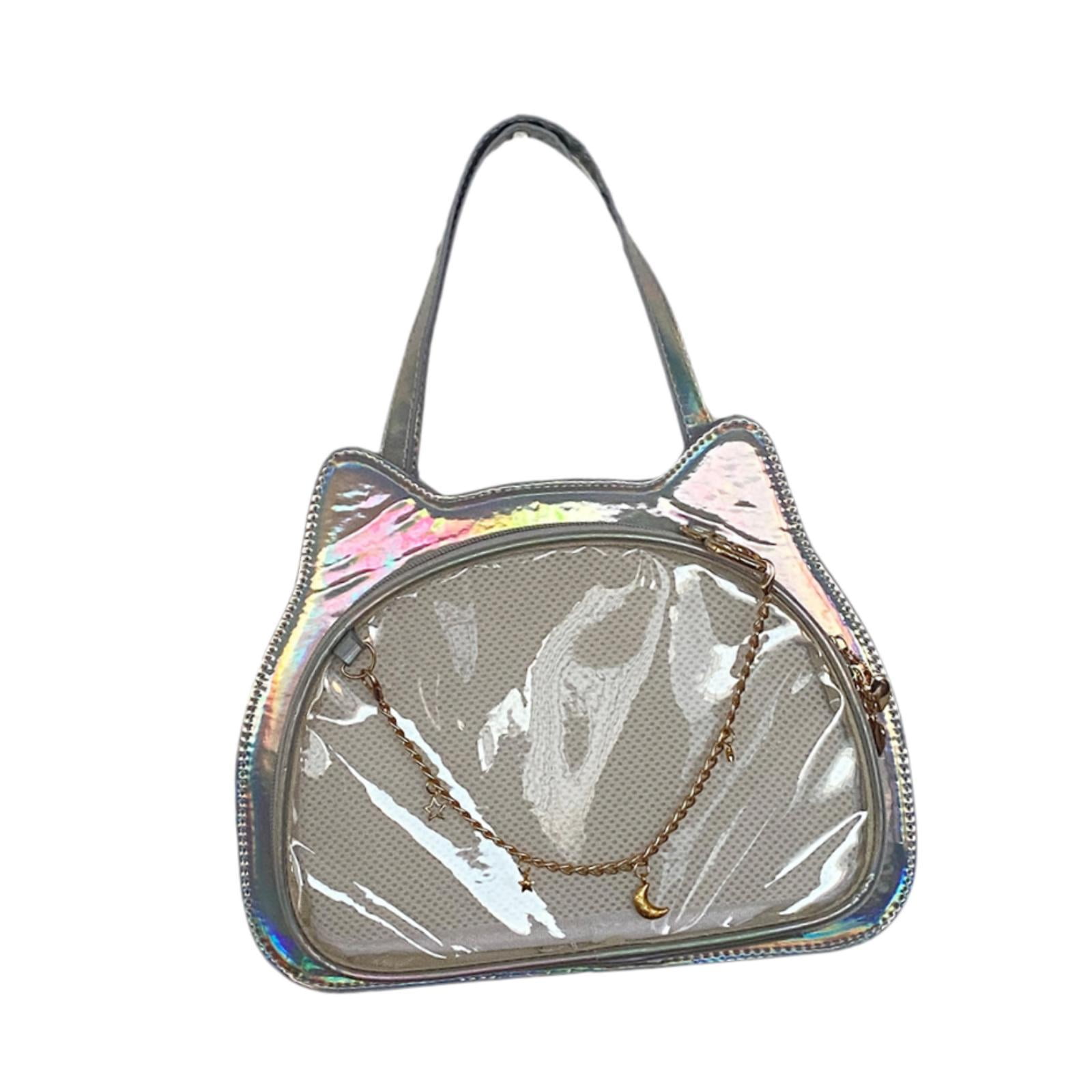 yuksok Cat Shape Shoulder Bag PU Leather Y2K Ita Bag for Ladies Women Birthday Gift