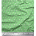 thumbnail image 1 of Soimoi Green Japan Crepe Satin Fabric Dots & Star Print Fabric by the Yard 42 Inch Wide, 1 of 3