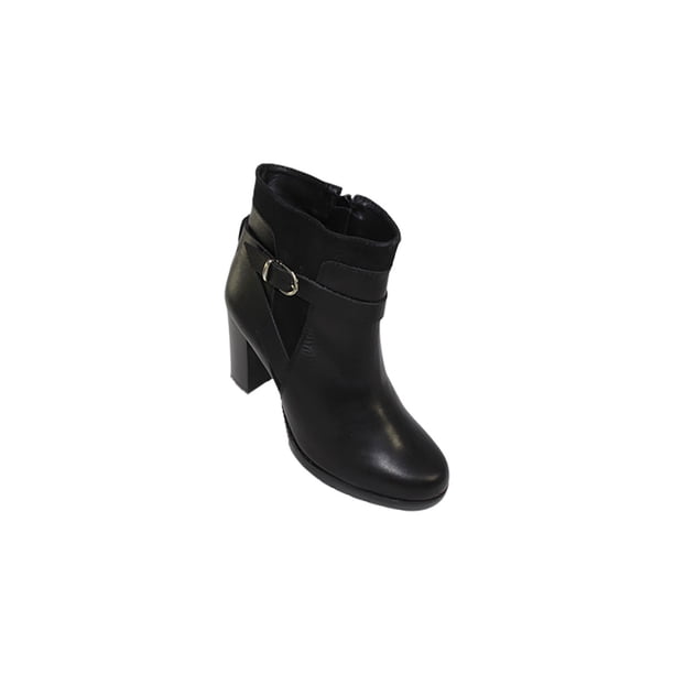 BOTINES TACONES GIUSTO DAMA MUJER NEGRO PIEL 40212 LEON 40212p