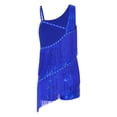 thumbnail image 3 of iixpin Girls Tassel Latin Dance Dress Ballroom Dancing Outfits Samba Costumes Sequins Dancewear 6-16 Years Royal Blue 6, 3 of 6