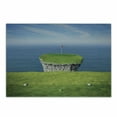 thumbnail image 1 of Golf Cutting Board, View of an Impossible Golf Link Viewed from the Tee Box by the Ocean, Decorative Tempered Glass Cutting and Serving Board, in 3 Sizes, by Ambesonne, 1 of 2