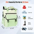thumbnail image 4 of HOMEYA Backpack Cooler for Women,35 Cans Backpack Coolers Insulated Leak Proof,Waterproof Cooler Backpack Travel Camping Cooler Bag,Light Green, 4 of 7