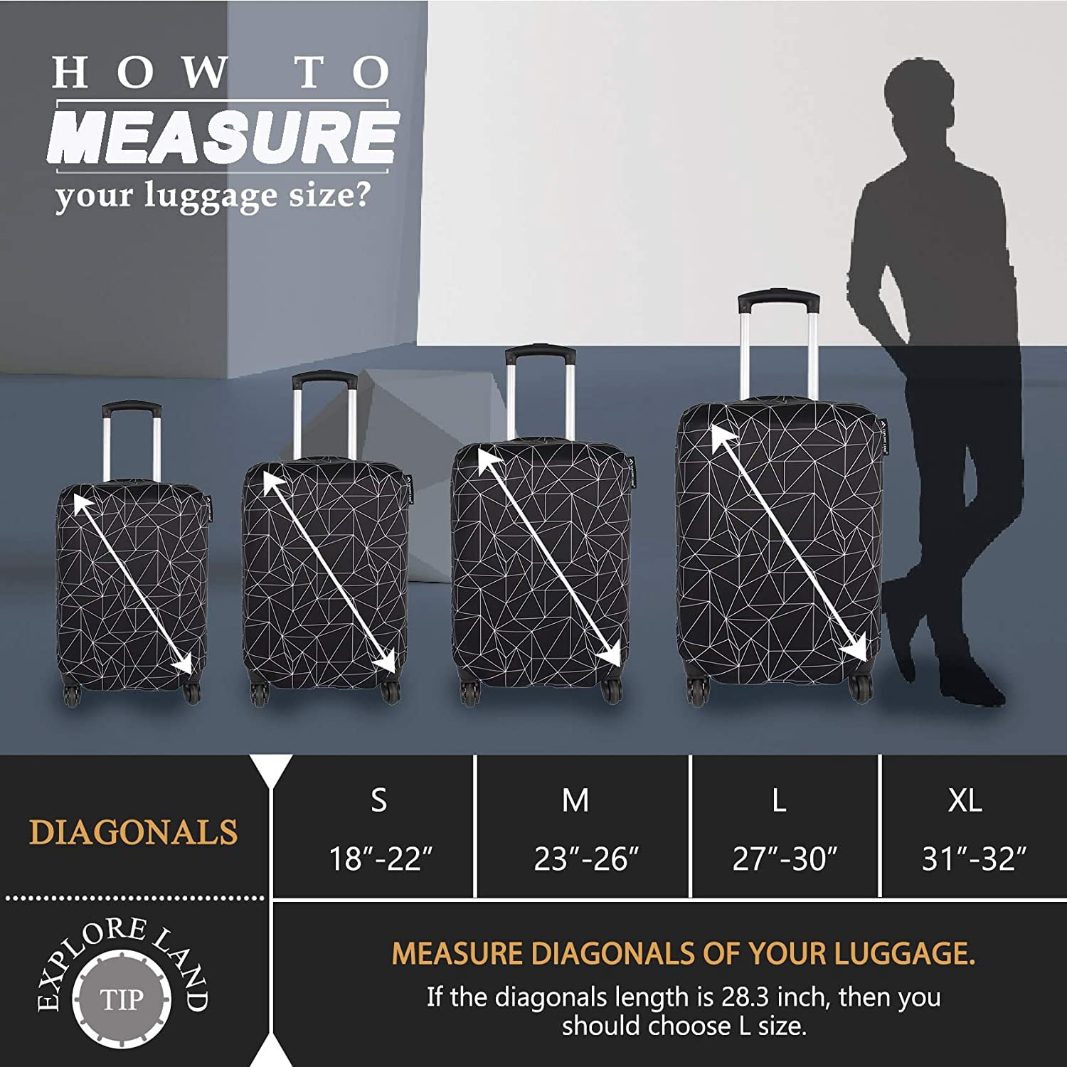 ZMLEVE Travel Luggage Cover Suitcase 