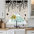 thumbnail image 6 of Spring Botanical Swag Curtains for Kitchen/Bedroom/Living Room, Black Eucalyptus Butterfly Rustic Scalloped Curtains 63 Inch Long, Rod Pocket Window Swag Topper Curtains Valances 2 Panels Set 36"x63", 6 of 8
