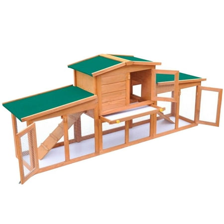 2019 New Small Animal House 2 Tiers Waterproof Wood Pet Cage Wooden Outdoor Pet Roof