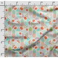 thumbnail image 2 of Soimoi Watercolor Fruit Print,Cotton Poplin, Sewing Fabric Sold by The Yard 42 Inch Wide,Sewing Craft Quilting/Quilt Making Fabric, Light Blue, 2 of 5