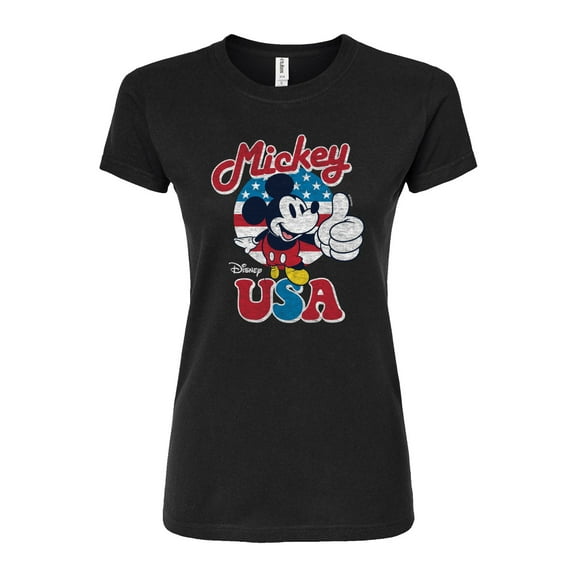 Disney - Mickey USA - Juniors Fitted Graphic T-Shirt