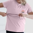 thumbnail image 2 of Gelikeya Women's Nursing Breastfeeding Shirts with Zipper Loose Fit Short Sleeve Maternity Top Nursing Clothes Pink, Size XL, 2 of 4