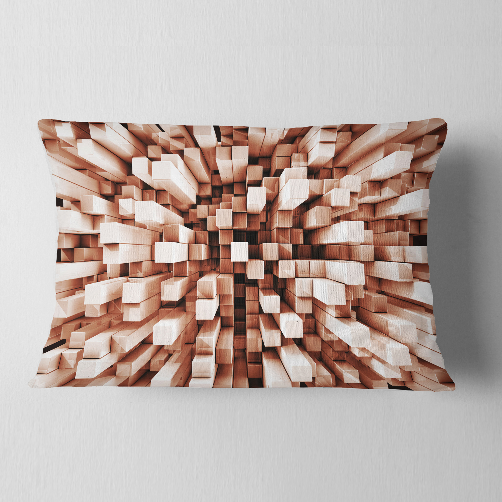 Designart Reflective Checkered Cube - Contemporary Throw Pillow - 12x20