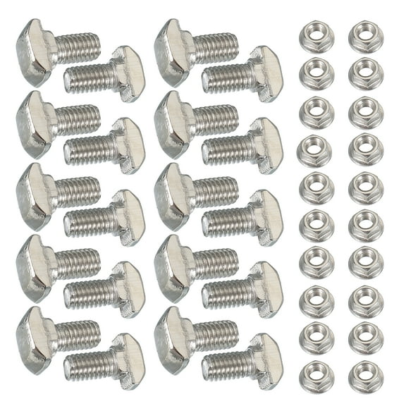 Uxcell T-Slot Bolts, Drop-in Bolt Hammer Head with Hexagon Flange Nuts T-Bolt Stud Sliding Screw for Aluminum Profile M5x10mm