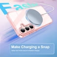 thumbnail image 2 of Casetego Phone Case for Galaxy S25,Clear Magnetic Case,[Yellow Resistant] Slim Fit Shockproof Transparent Crystal Clear Magnetic Case for Samsung Galaxy S25,Pink, 2 of 7