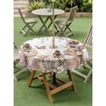 thumbnail image 3 of Easter Rabbits Outdoor Tablecloth - 60 Inch Round Dining Table Cover, Watercolor Floral Cute Bunny Plants Spring Waterproof Outdoor Table Cloth with Umbrella Hole & Zipper for Picnic/Patio/Party, 3 of 7