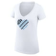 thumbnail image 2 of Women's G-III 4Her by Carl Banks  White Tampa Bay Rays Super-Slim Fit Lightweight Heart V-Neck T-Shirt, 2 of 5
