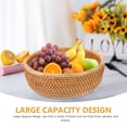 thumbnail image 4 of Woven Basket Bread Fruits Storage Basket Portable Snack Toy Organizer Rattan Basket (M), 4 of 9