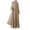 Khaki, variant on ZANZEA Women Muslim Kaftan Full Sleeve Lace Patchwork Casual Long Maxi Dress