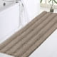thumbnail image 1 of Non-Slip Soft Chenille Bath Mat High Water Absorbent for Bath Room/Kitchen Machine-Washable, Perfect for Doormats,Tub,Size 47" X 17",Striped Pattern,Taupe, 1 of 4