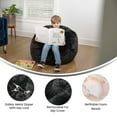thumbnail image 2 of Flash Furniture Small Black Furry Refillable Bean Bag Chair for Kids and Teens, 2 of 2