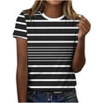 thumbnail image 2 of Women's Tops Under $10 Free Shipping Casual Pullover Printed Short Sleeved Round Neck Top, 2 of 4