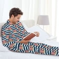 thumbnail image 6 of Daiia Popcorn for Men's Long-Sleeved Pajama Set – Soft & Comfortable Sleepwear Button-Up Pajamas Cozy Lounge Wear-Medium, 6 of 7