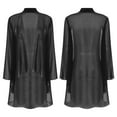 thumbnail image 5 of iiniim Women's Chiffon Open Front Long Sleeve Sheer Bolero Shrug Loose Casual Lightweight Cardigan Outerwear A Black S, 5 of 7