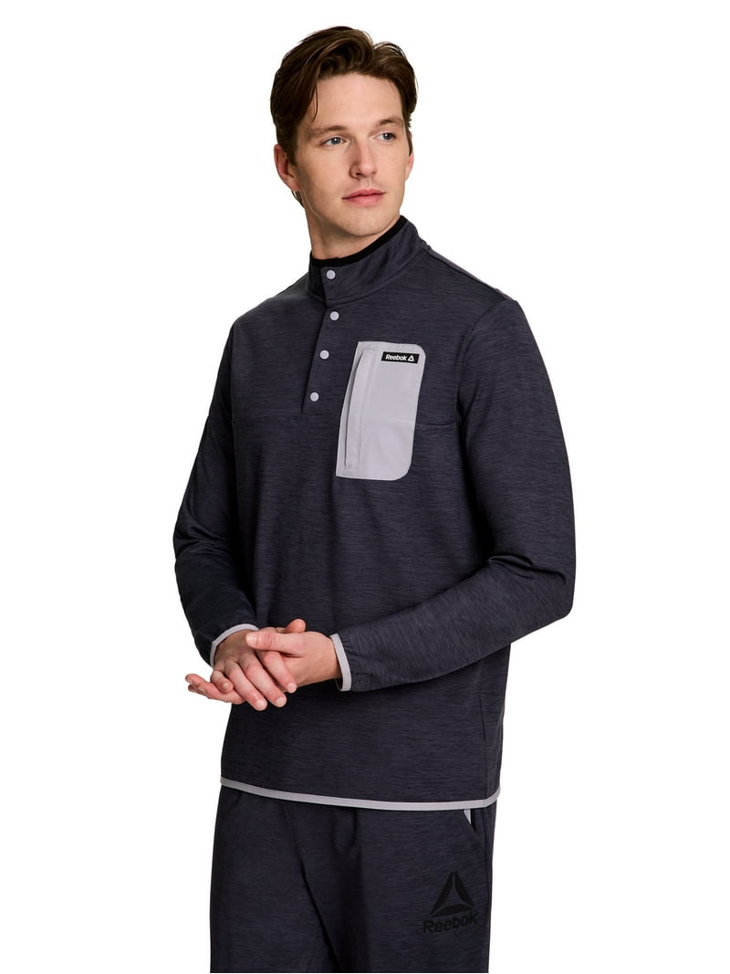 Reebok Men's and Big Men's Freedom Mock Neck Snap Pullover