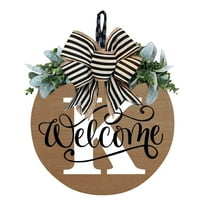Last Name Wreaths for Front Door, Personalized Welcome Sign for Front Door,Wreath Front Door 26 Letter, Year-Round Front Door Sign with Wreath and Bow, Spring Wreaths FOR Wall, Window, Porch Decor