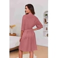 thumbnail image 2 of Ekouaer Short Robes for Women Lightweight Kimono Robes Knit Bathrobe Soft Sleepwear with Pockets, 2 of 6
