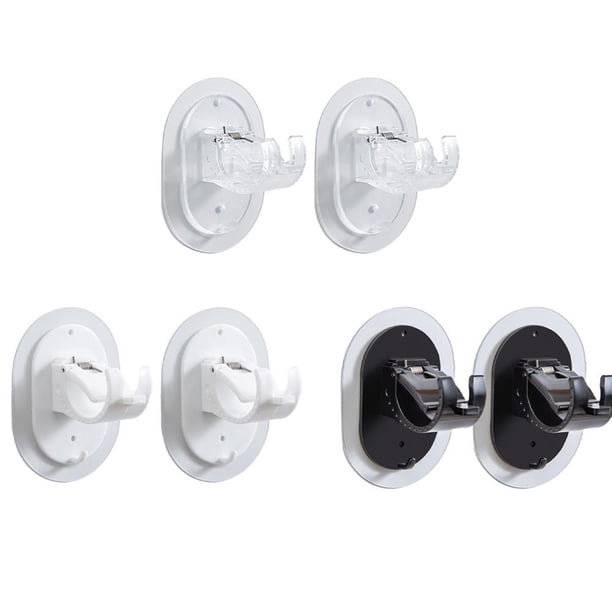 2 uds ganchos adhesivos abrazadera de suspensión pegajosa fácil para baño de cocina (negro)
