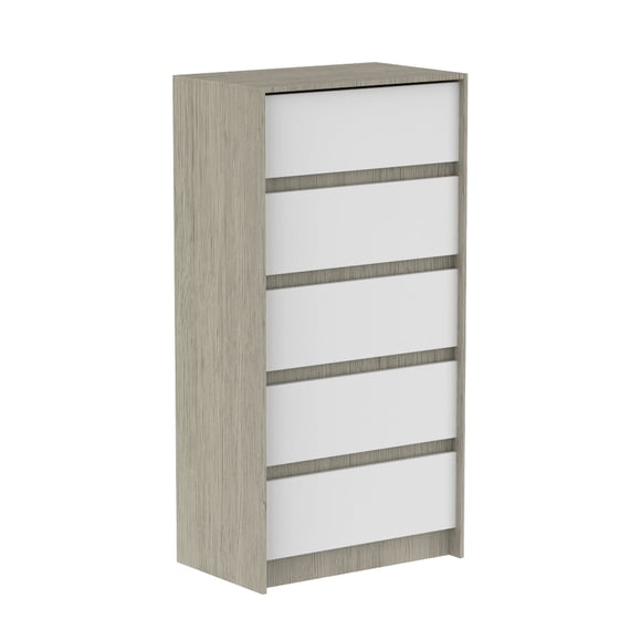 Boobeyeh Alex 5 Drawer Chest White Grey – Kids & Baby Dresser Canada